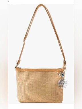 NIB Straw Rattan Handbag Purse Crochet Woven Shoulder Summer Bag Boho